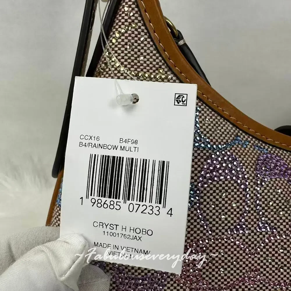 Coach Holographic Signature Canvas Shoulder Bag with Brown Leather Trim - Picture 5 of 11